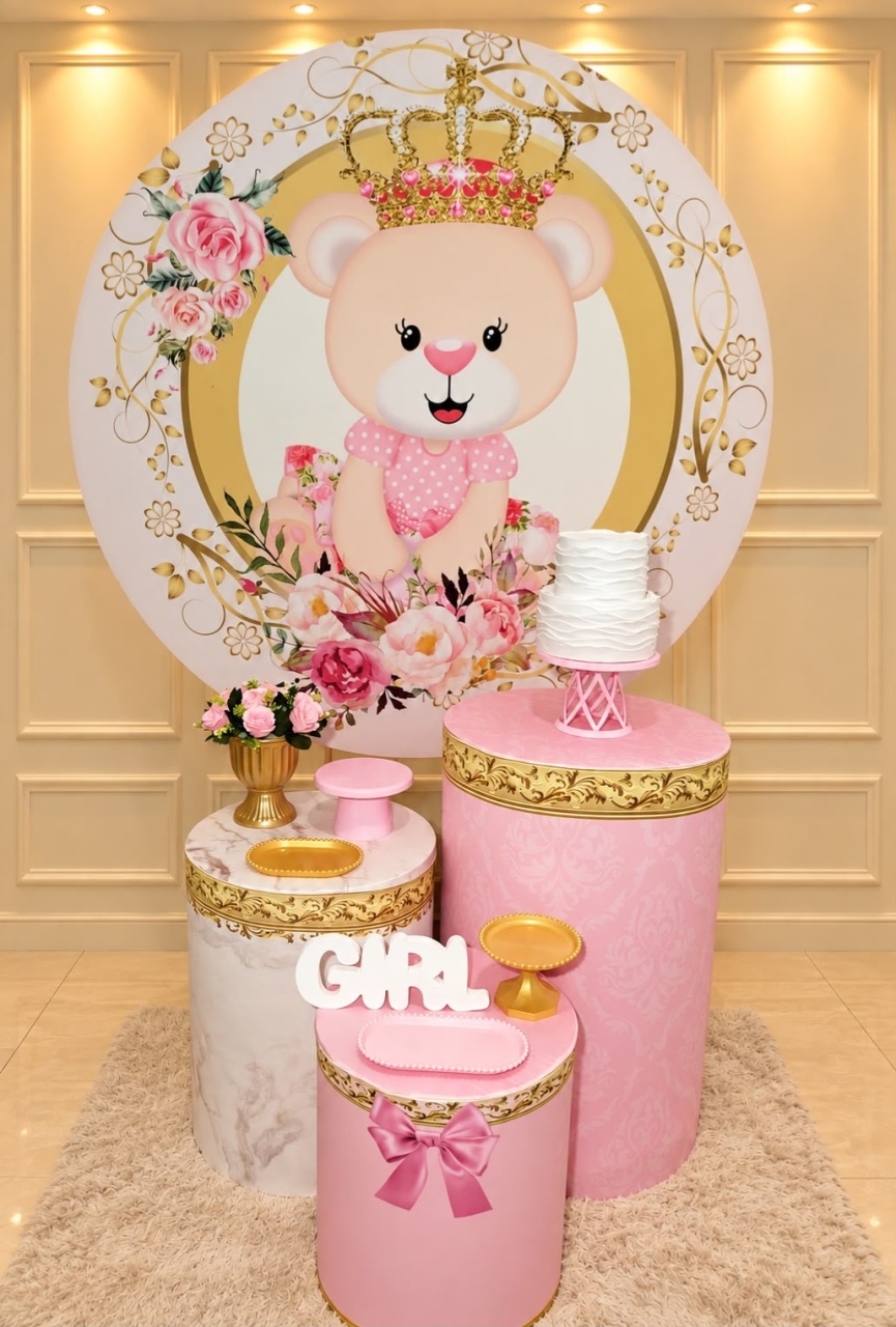 Alugue Tema Para Festa Decoração Ursa Princesa ( Modelo 1 ) - Catálogo Digital Big Day 