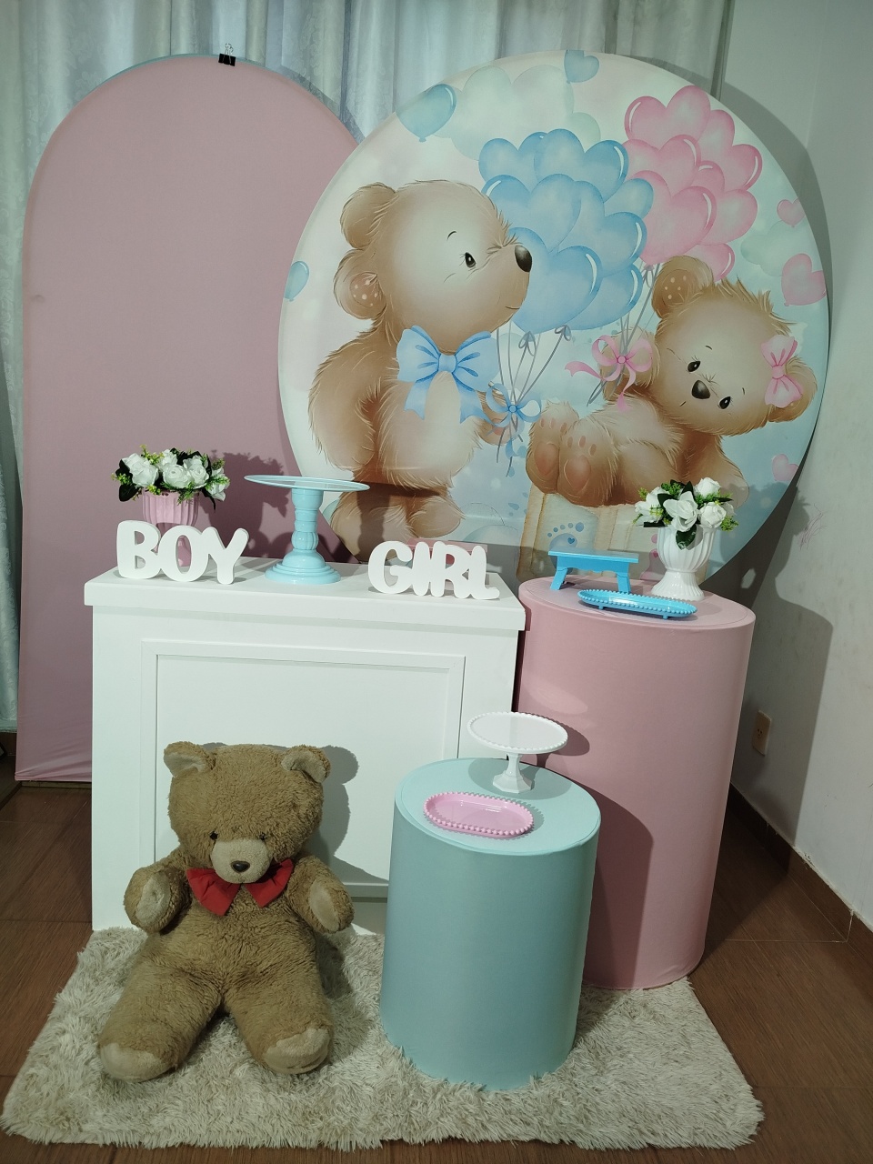 Alugue Tema Para Festa Decoração Urso Rosa E Azul ( Modelo 4 ) - Catálogo Digital Big Day 