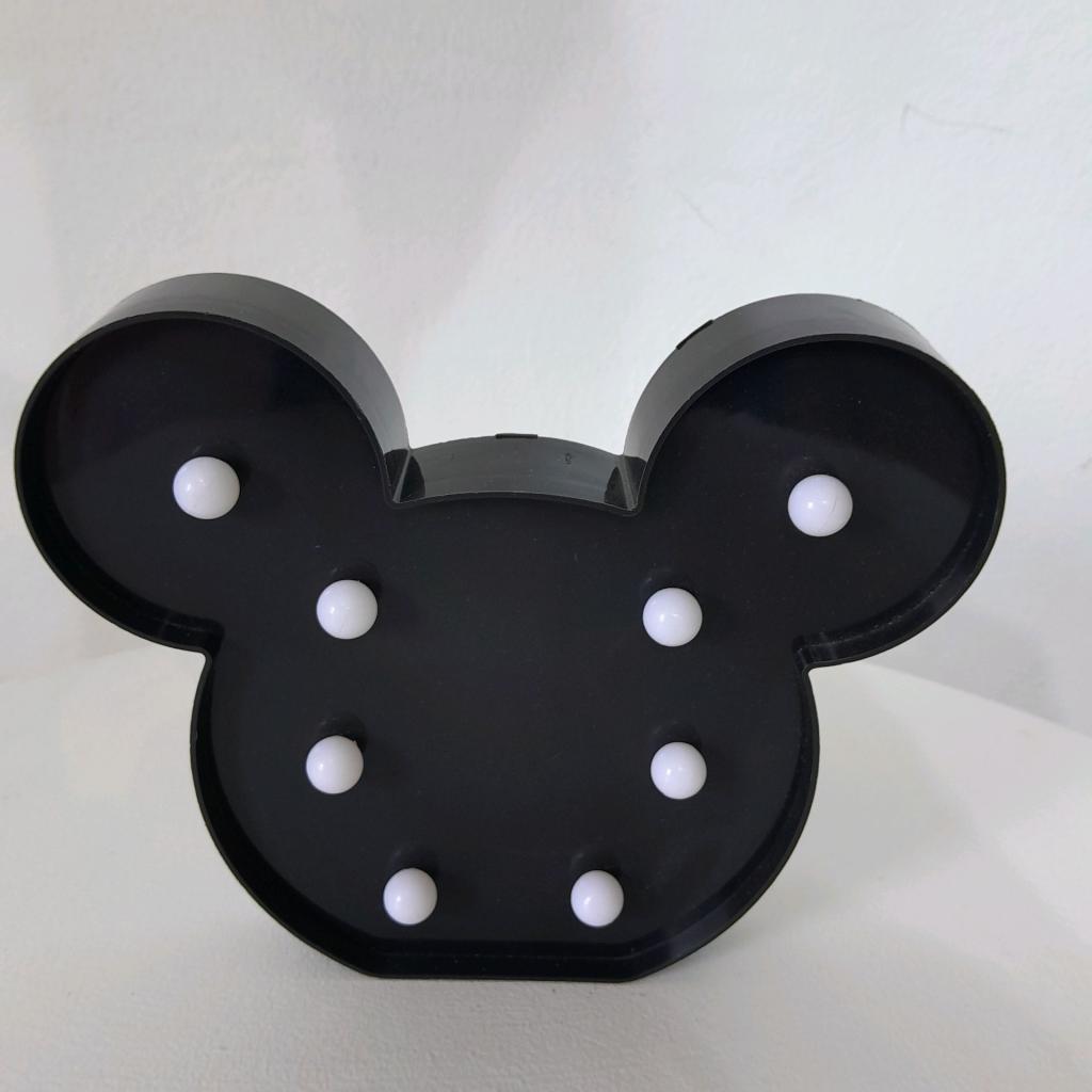 Cabeça Do Mickey Preta Em Led - alegria em festa