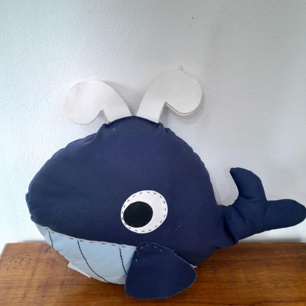 Baleia Azul Marinho Em Tecido 20 Cm - alegria em festa