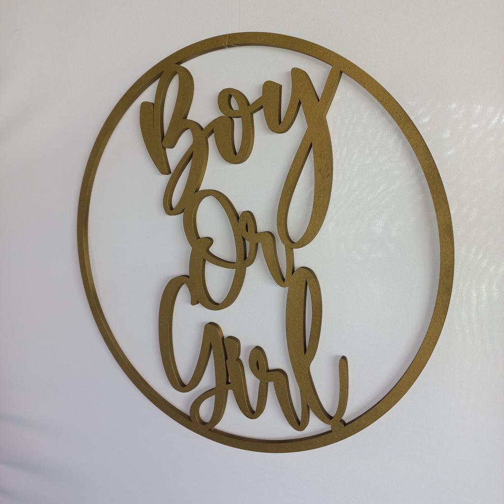 Ecipse Boyforgirl Em Mdf - Dourado - alegria em festa
