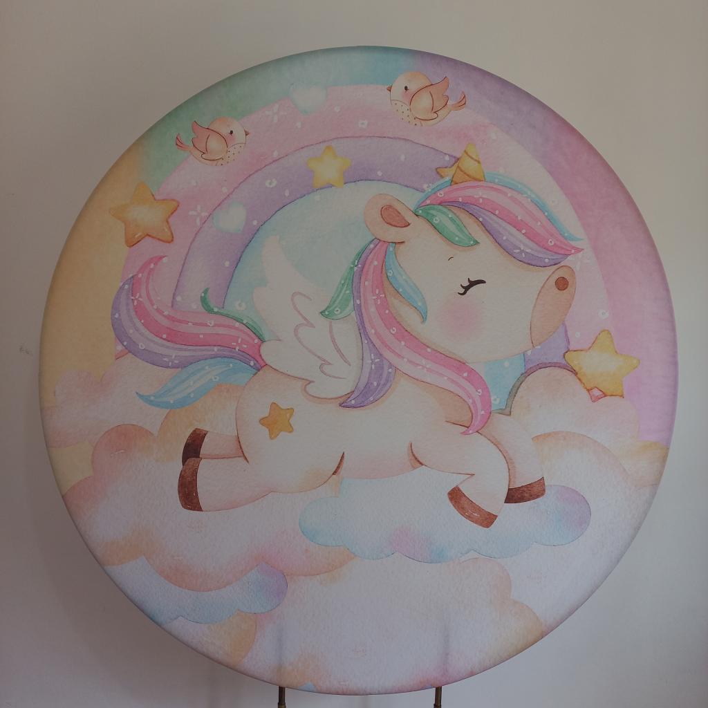 Painel Redondo Unicornio - alegria em festa