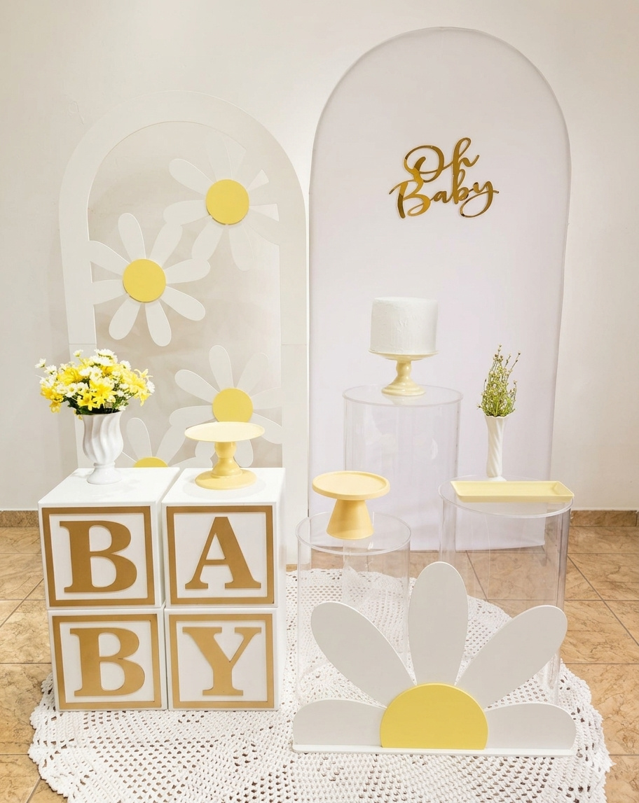 Cha de Bebe  Margaridas  - alegria em festa