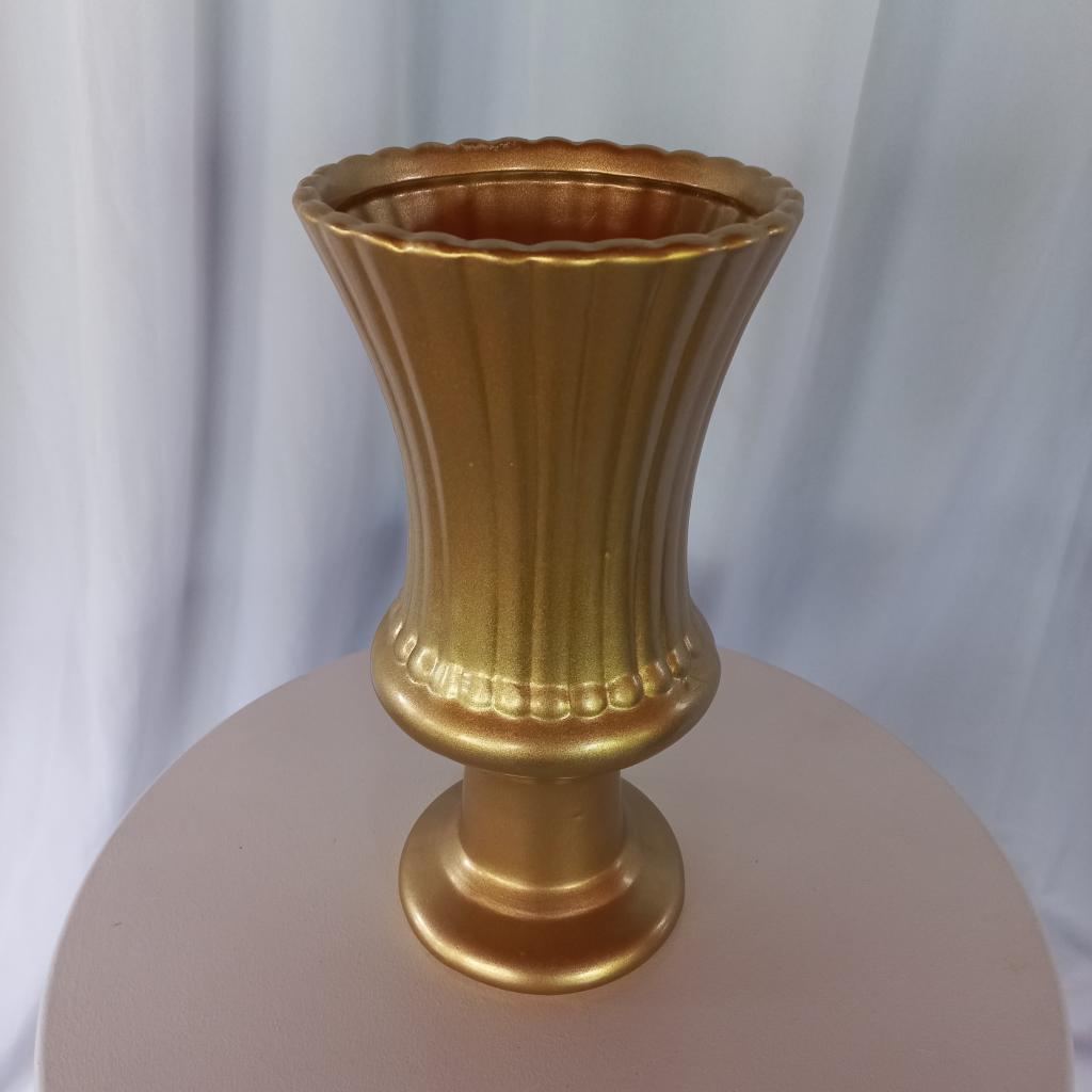 Vasos Dourado Ceramica Grande - Dourado - alegria em festa