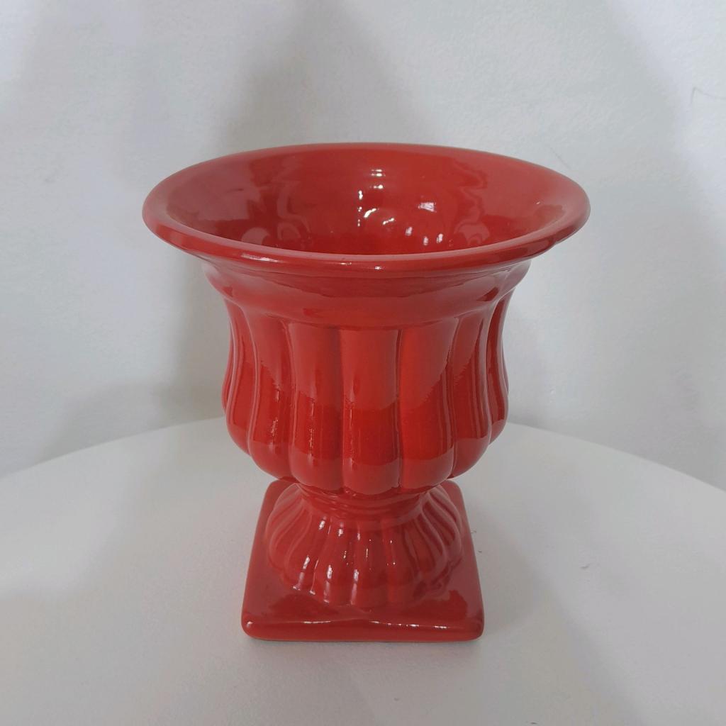 Vaso Vermelho Grego Ceramica - Vermelho - alegria em festa