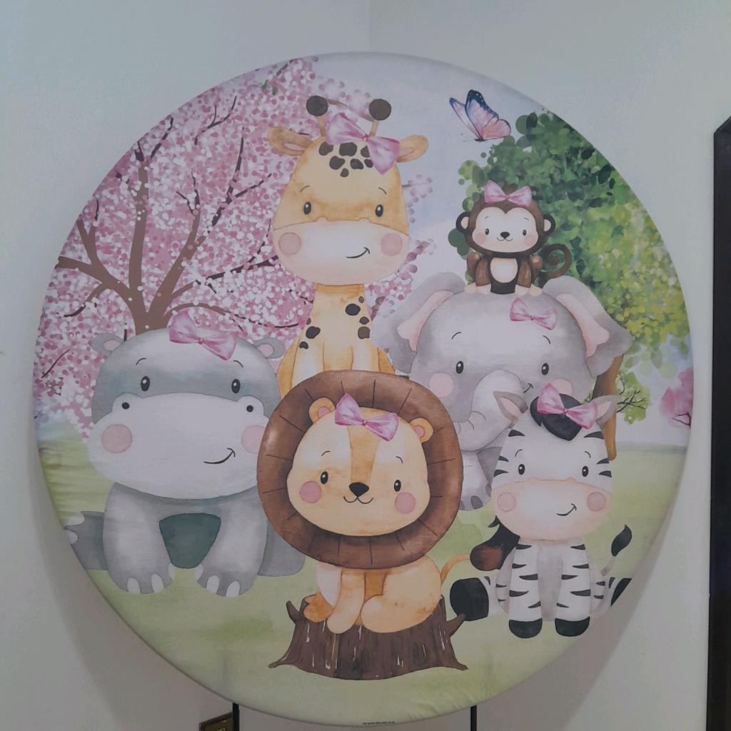 Painel Safari Rosa - alegria em festa