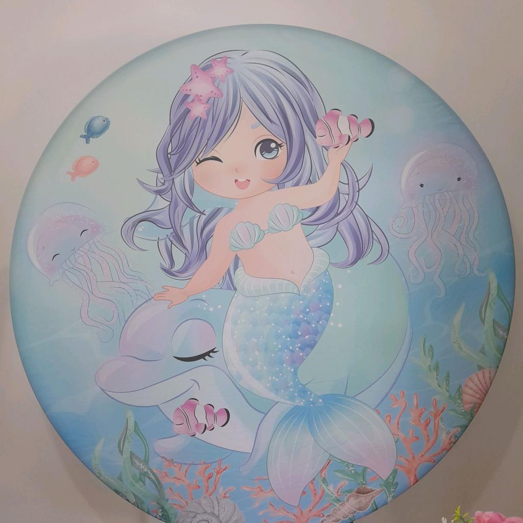 Painel Sereia Baby (Azul) - alegria em festa