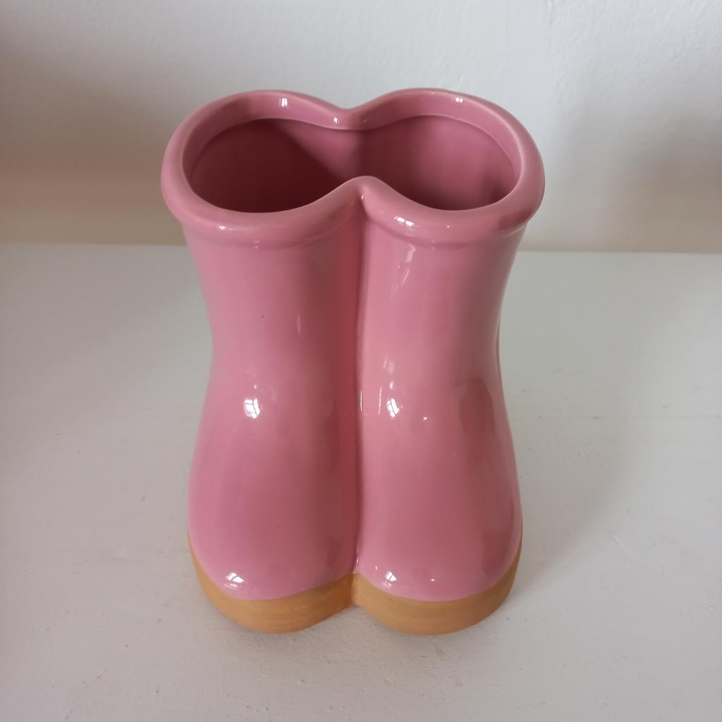 Botinha Ceramica Rosa - Rosa Bebe - alegria em festa