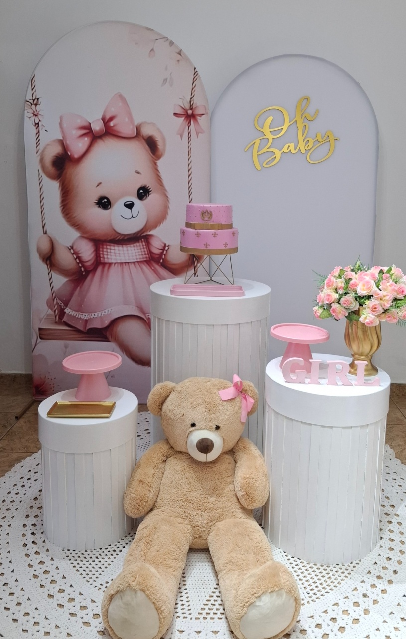 Chá de Bebê Ursinha Menina  - alegria em festa
