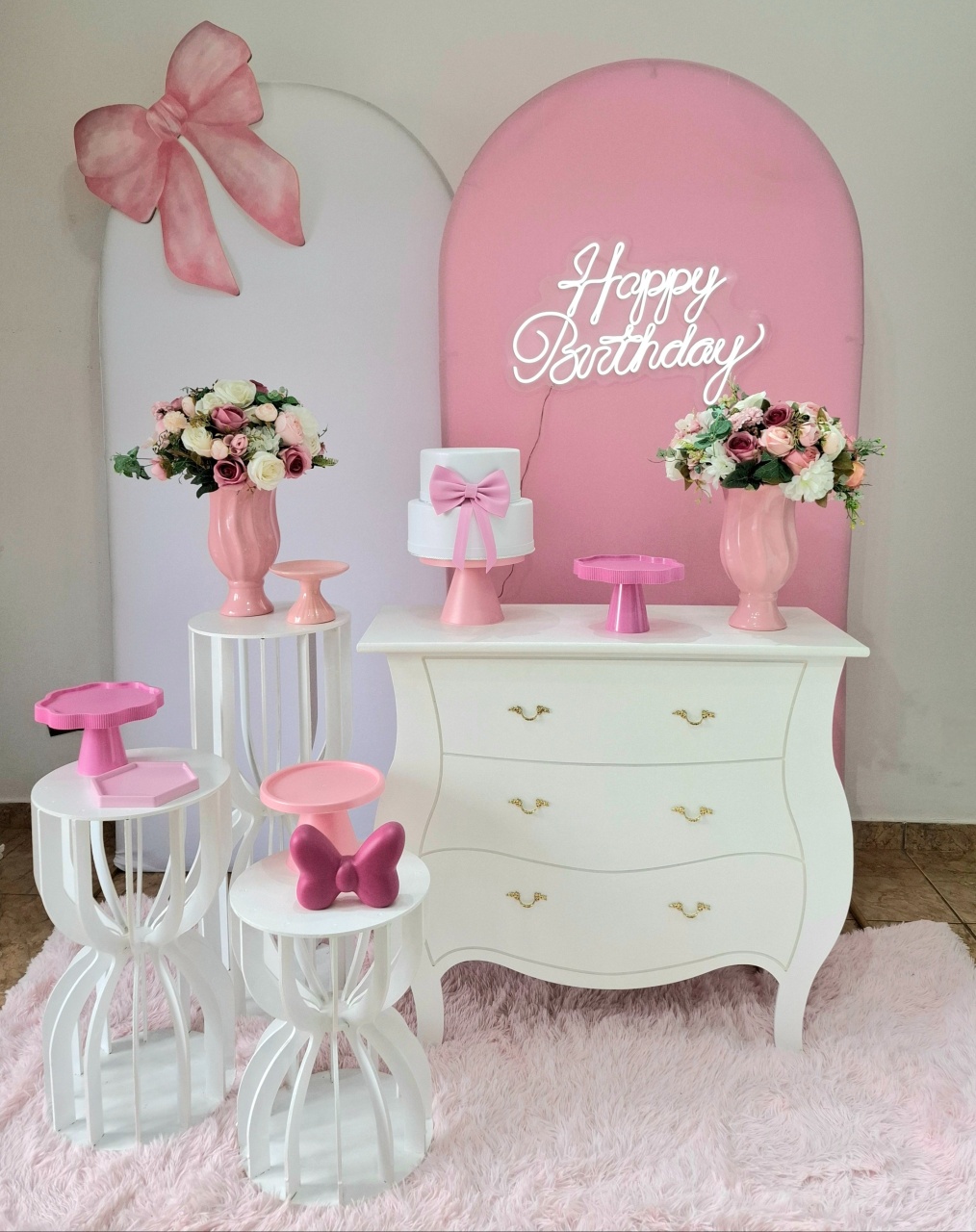 Laço  Rosa Modelo 2 - alegria em festa