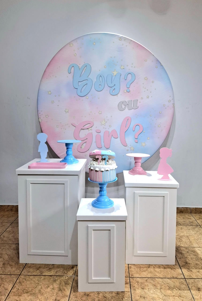 Cha Revelação Azul E Rosa  - alegria em festa