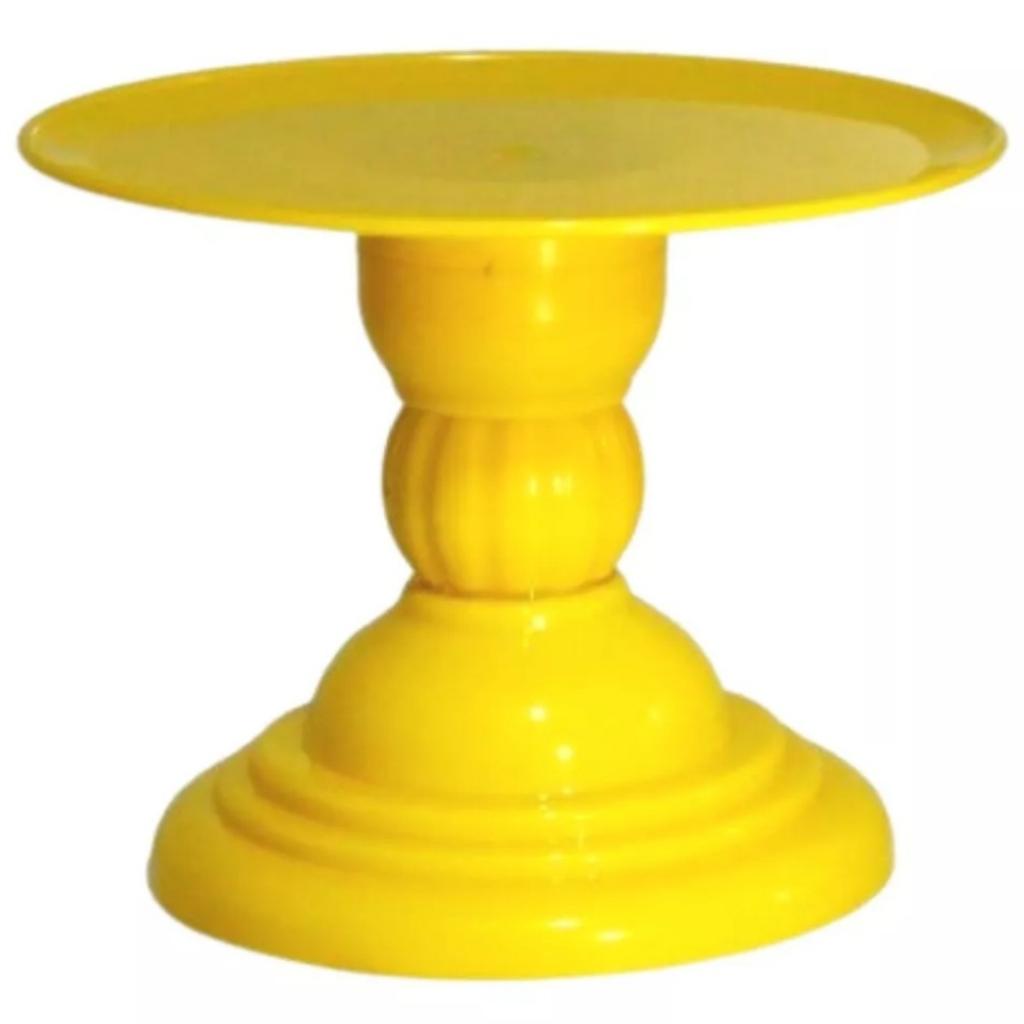 Bandeja Amarela Com Pezinho Poliestileno - Amarelo - alegria em festa