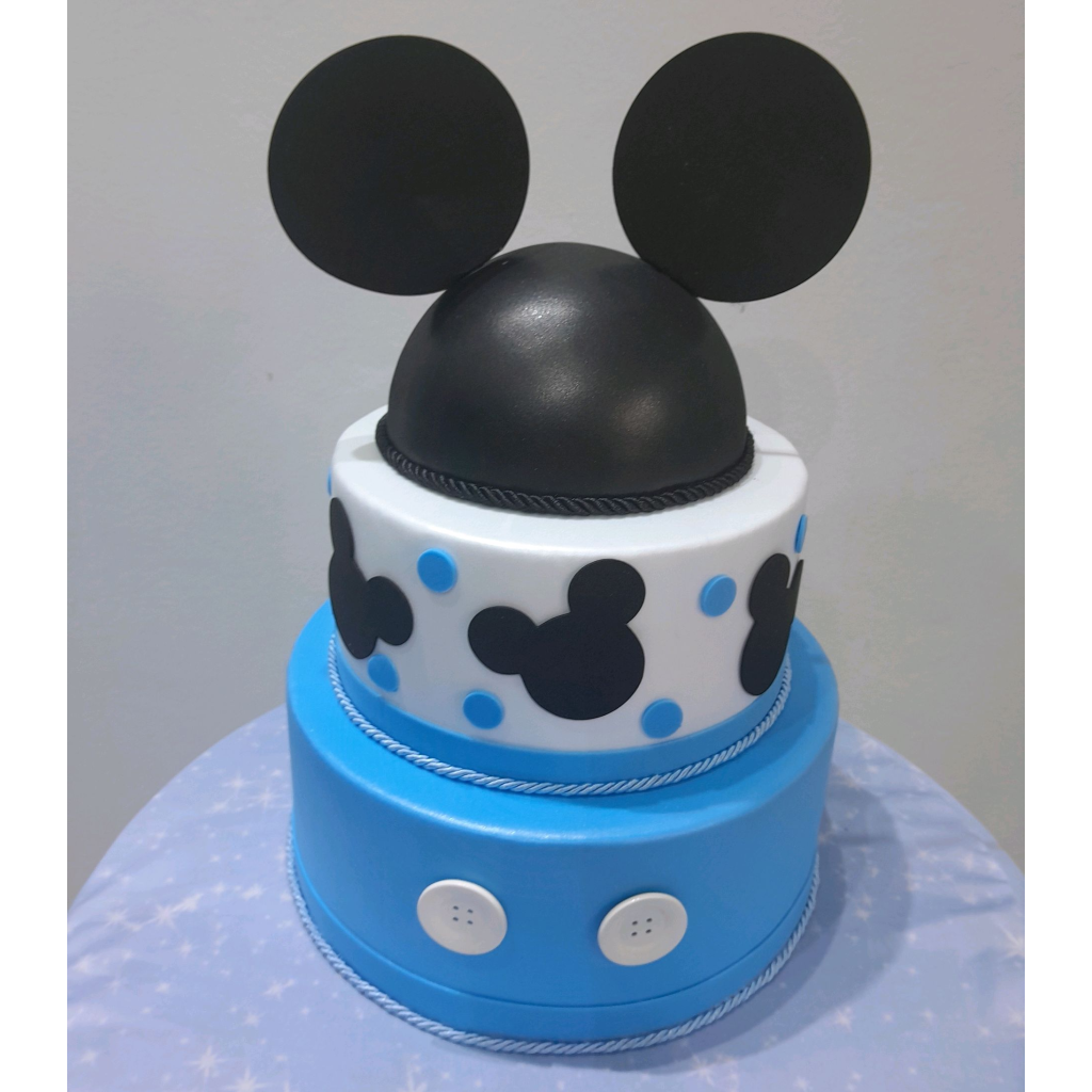 Bolo Fake Mickey Baby ( Topo Removivel Para Por Velas) - alegria em festa