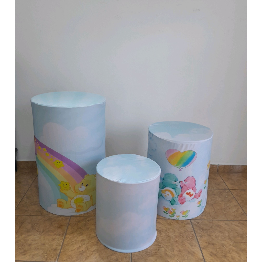 Trio de Capas Cilindros Ursinhos Carinhosos - alegria em festa