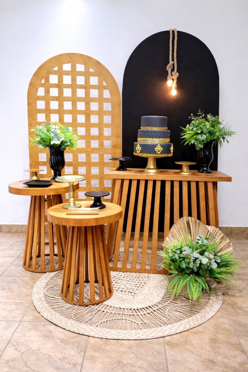 Kit Preto Com Madeira Luxo - alegria em festa