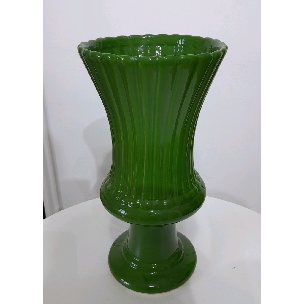 Vaso Verde Eucalipto Ceramica - Verde - alegria em festa