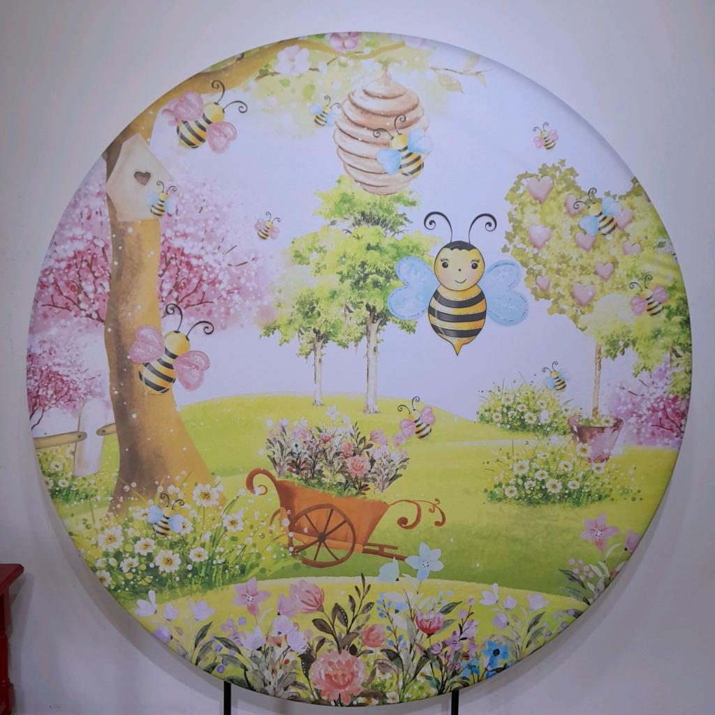 Painel Redondo  Jardim das  Abelhinhas - alegria em festa