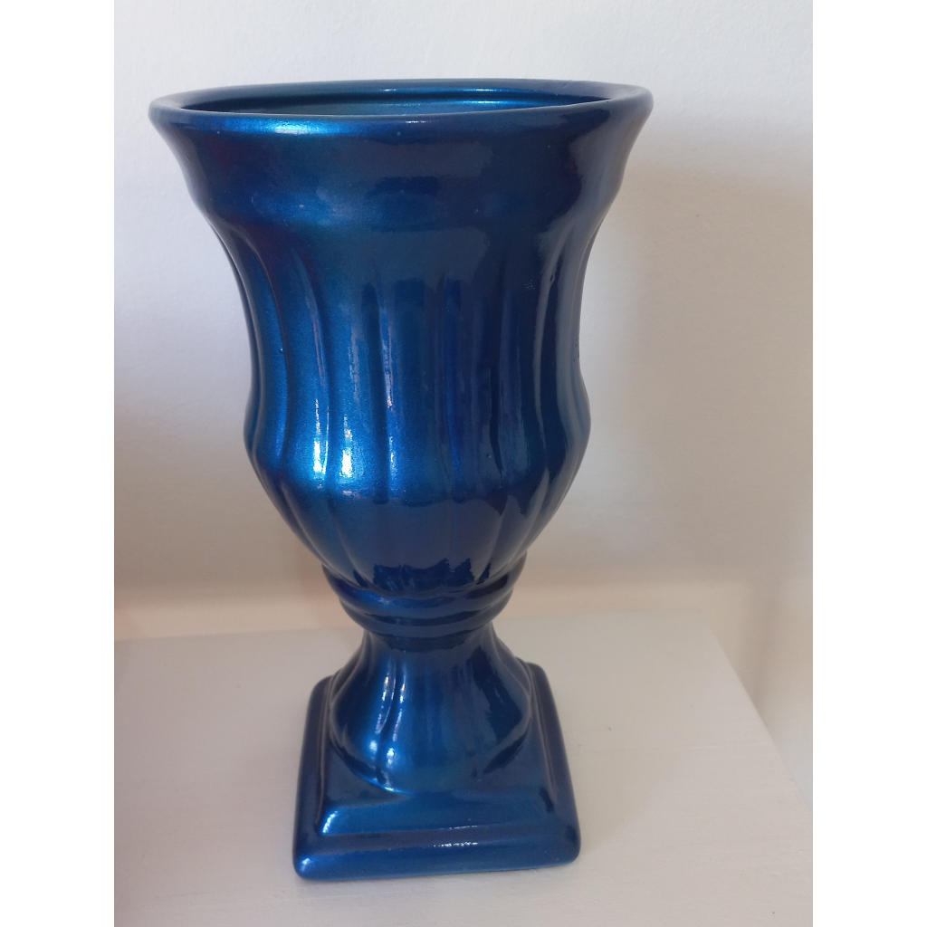 Vaso Azul Royal Grande Ceramica - Azul Royal - alegria em festa