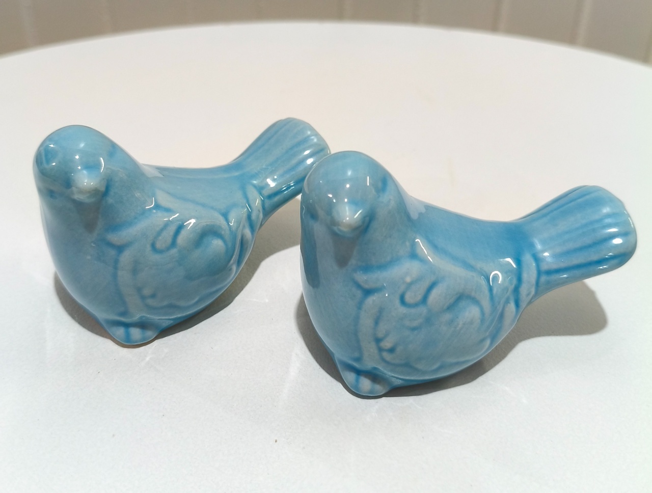 Passarinho Casal Cerâmica Azul  - Bianca Patrícia Floss