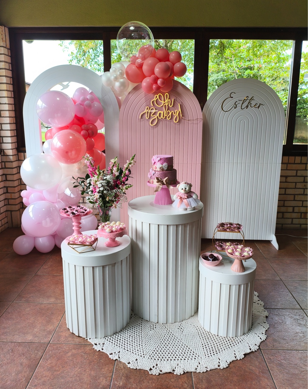 Chá de Bebê Rose - Lirou, Yalou & Jack - Decorações 