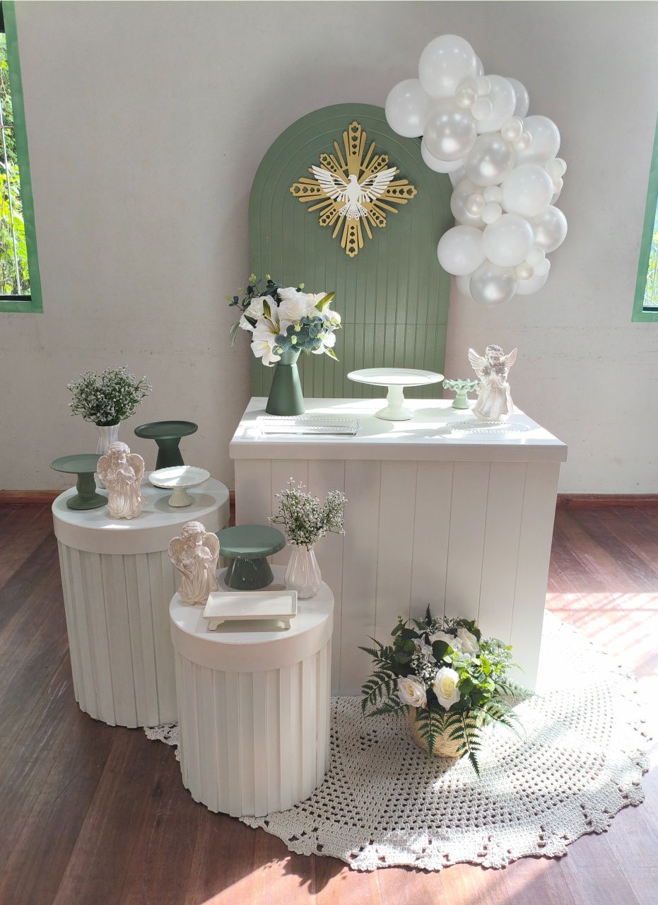 Batizado/Comunhão Verde, Branco  - Bianca Patrícia Floss