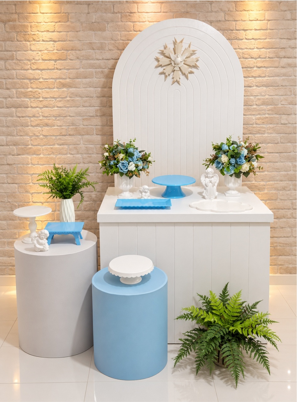 Batizado Azul Bb 2 Kit Minimalista - Lirou, Yalou & Jack - Decorações 