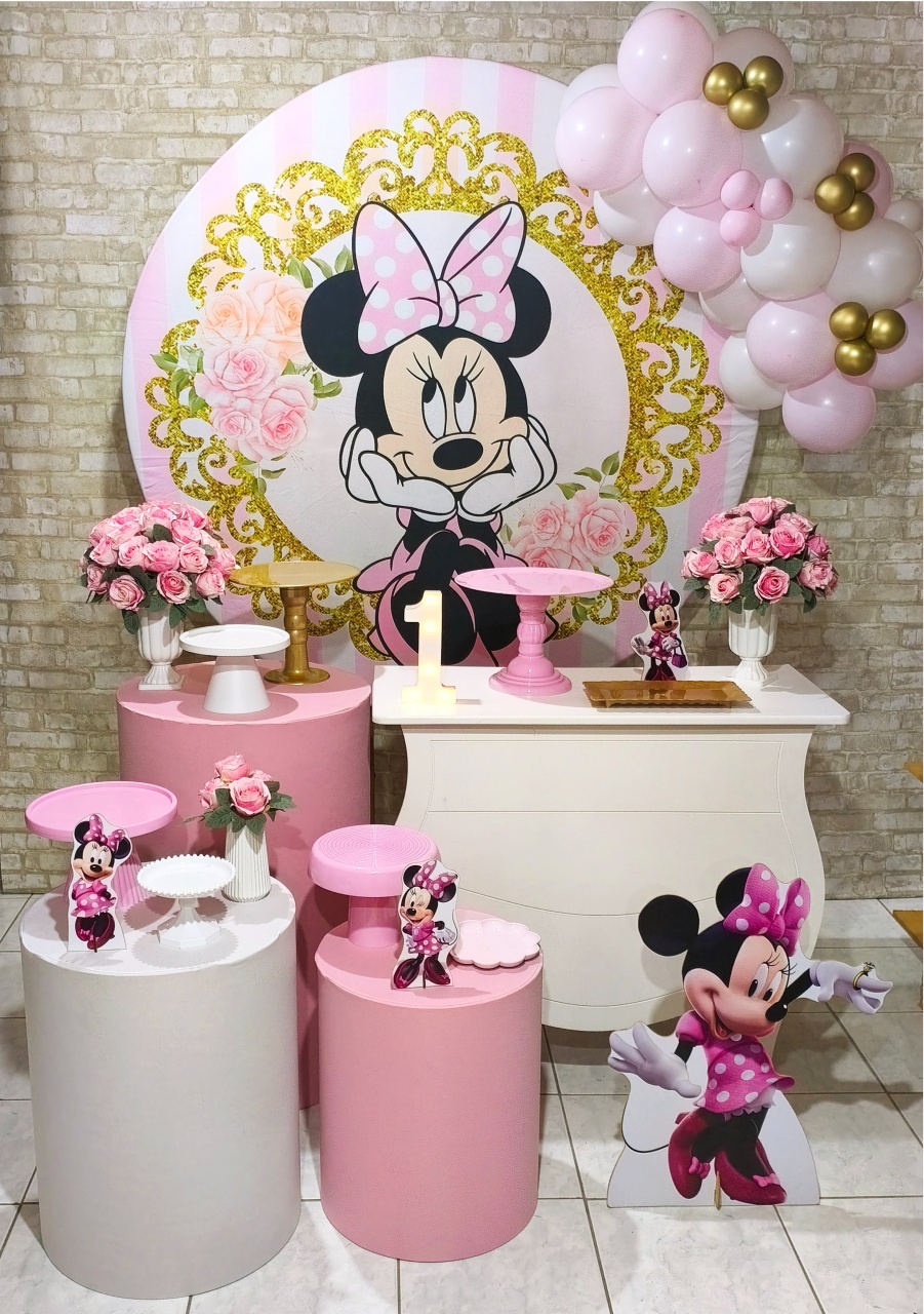 Minnie Rosa Kit Yalou - Lirou, Yalou & Jack - Decorações 