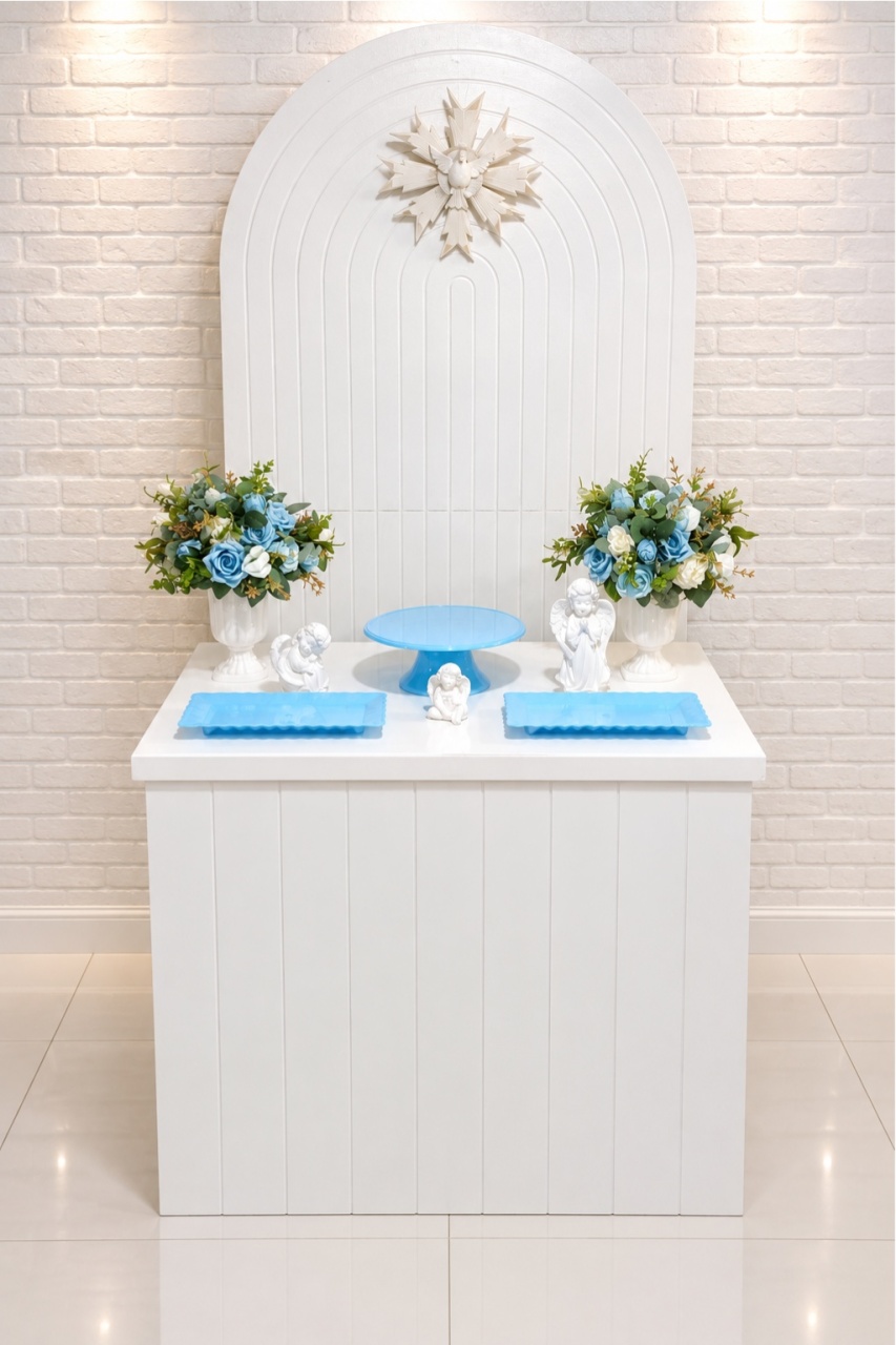 Batizado Azul Bb 1 Minimalista - Lirou, Yalou & Jack - Decorações 