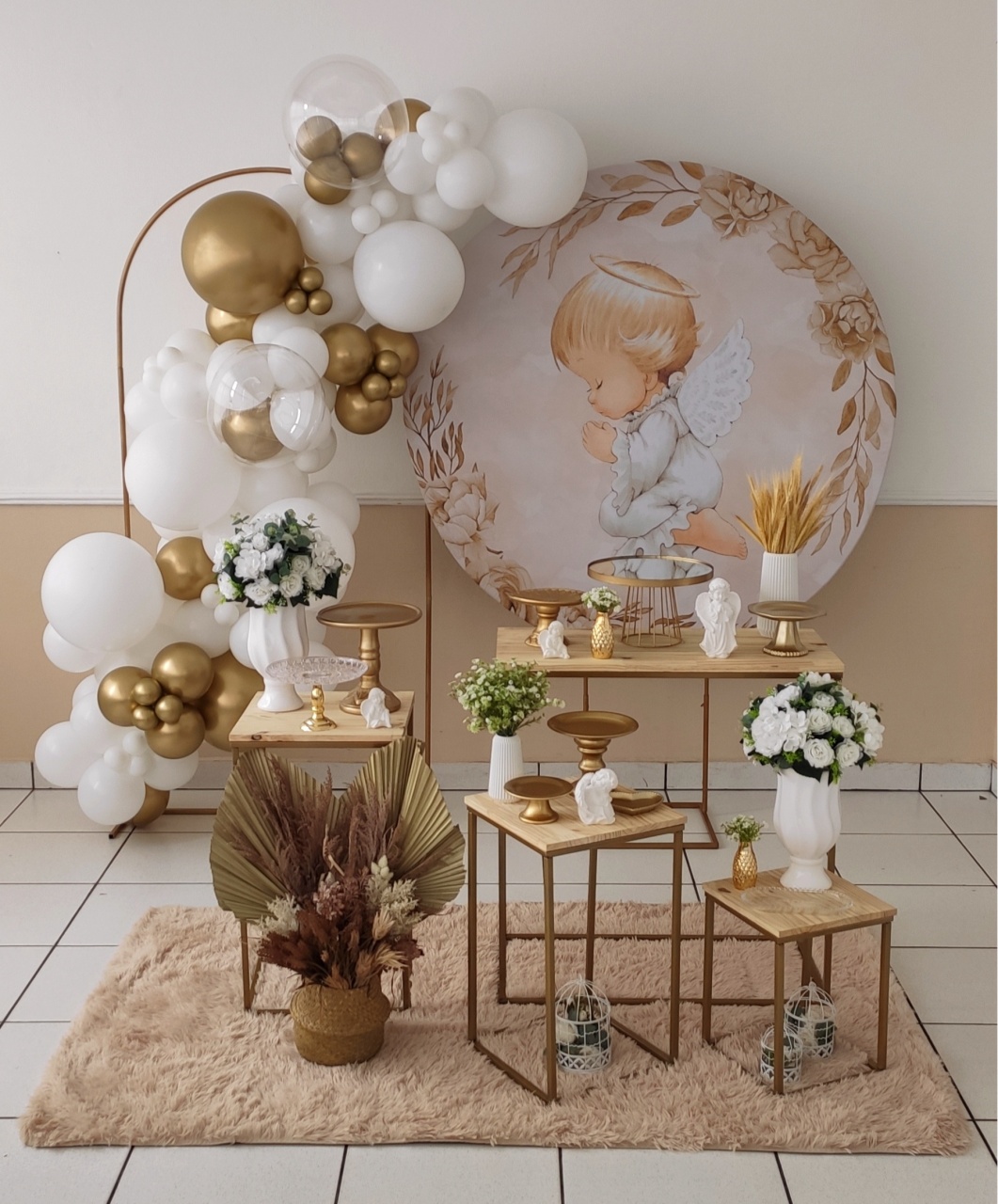 Anjinho Branco E Dourado  - Bianca Patrícia Floss