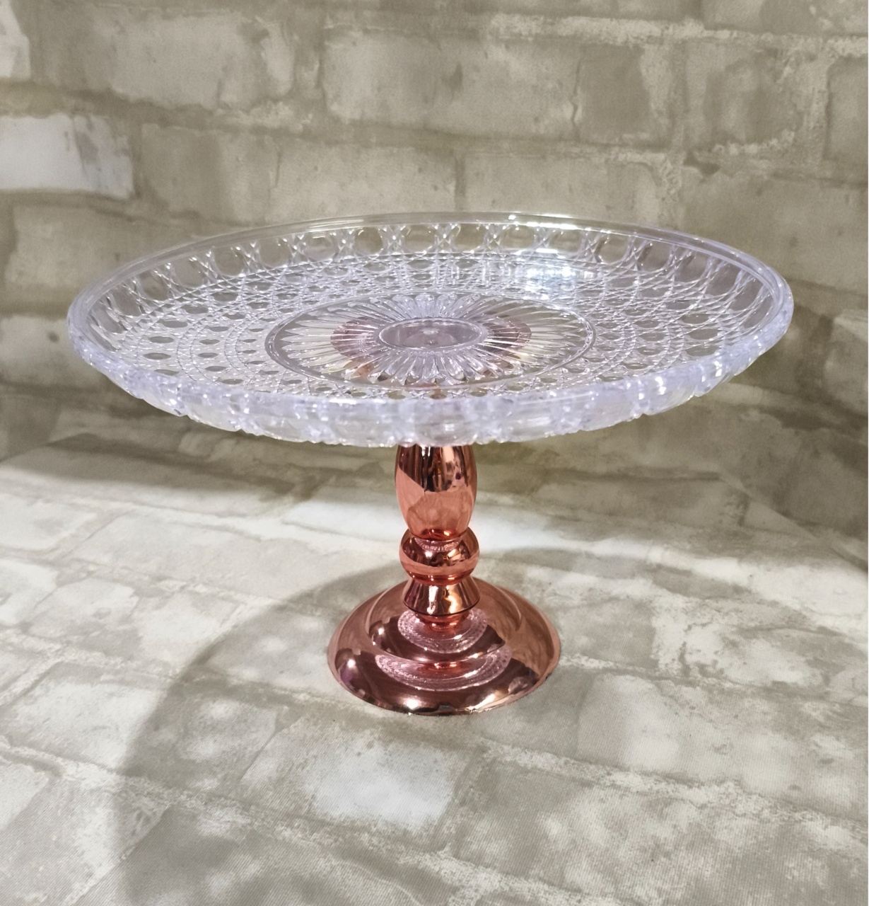 Boleira Acrílico Transparente Pé Rose Gold - Lirou, Yalou & Jack - Decorações 