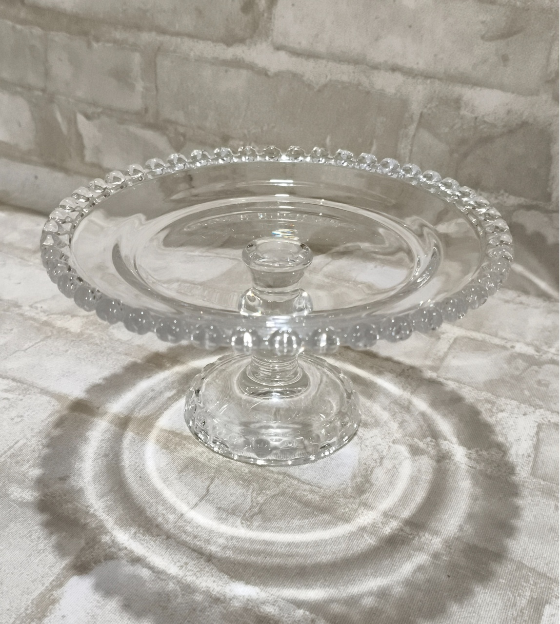 Boleira Vidro Cristal Borda Coração - Lirou, Yalou & Jack - Decorações 