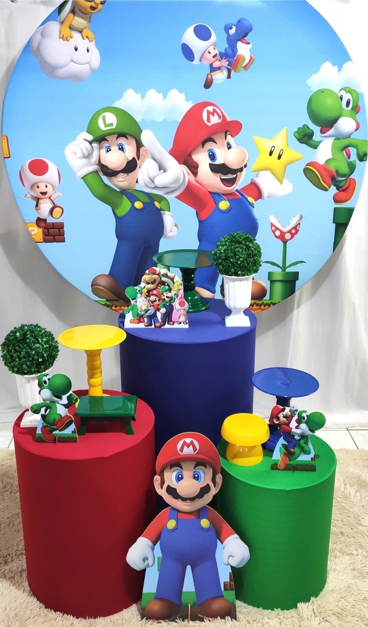 Super Mario Kit Lirou - Lirou, Yalou & Jack - Decorações 