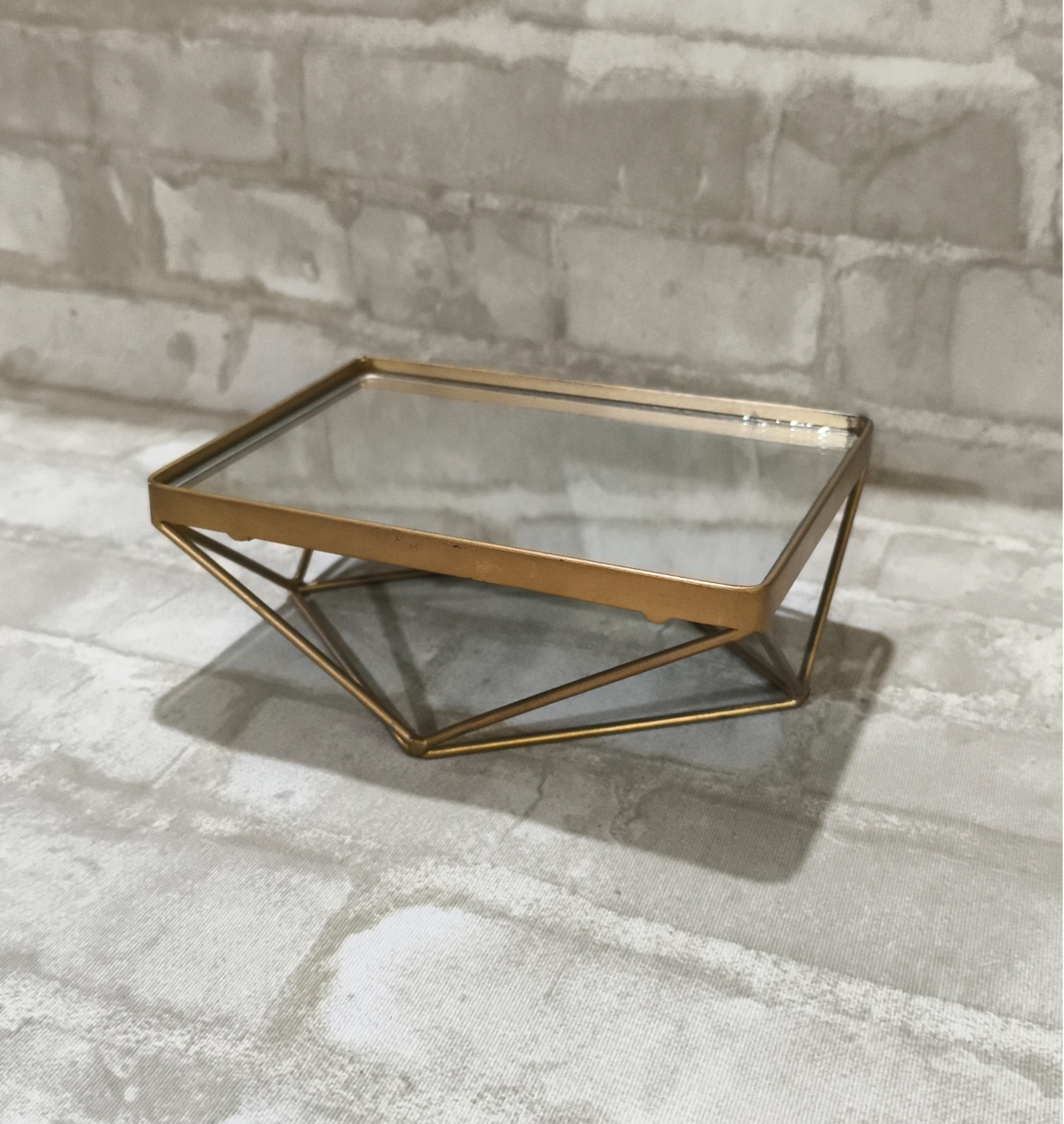 Porta Doce Espelho Retangular Dourado - Lirou, Yalou & Jack - Decorações 