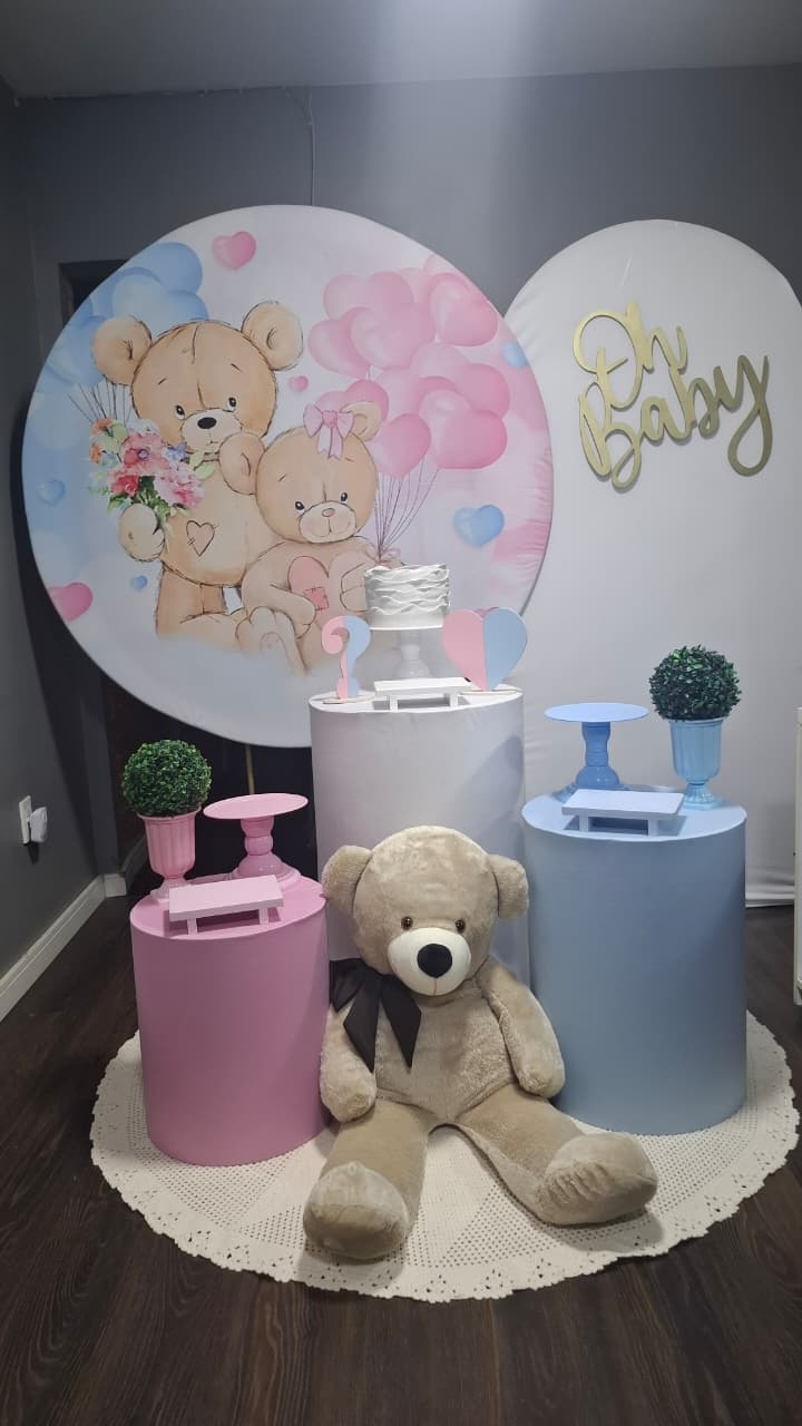 Chá Revelação Urso Azul E Rosa Plus 1 - Mundo da imaginação