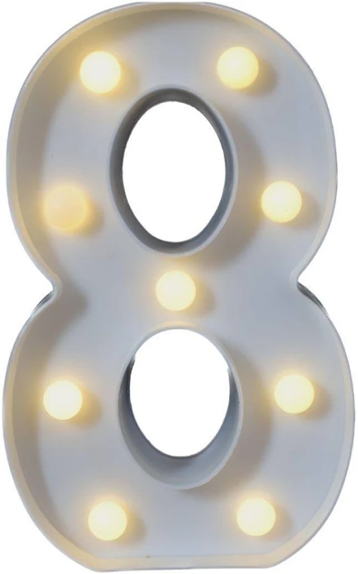 Numero 8 Led Mesa - Mundo da imaginação