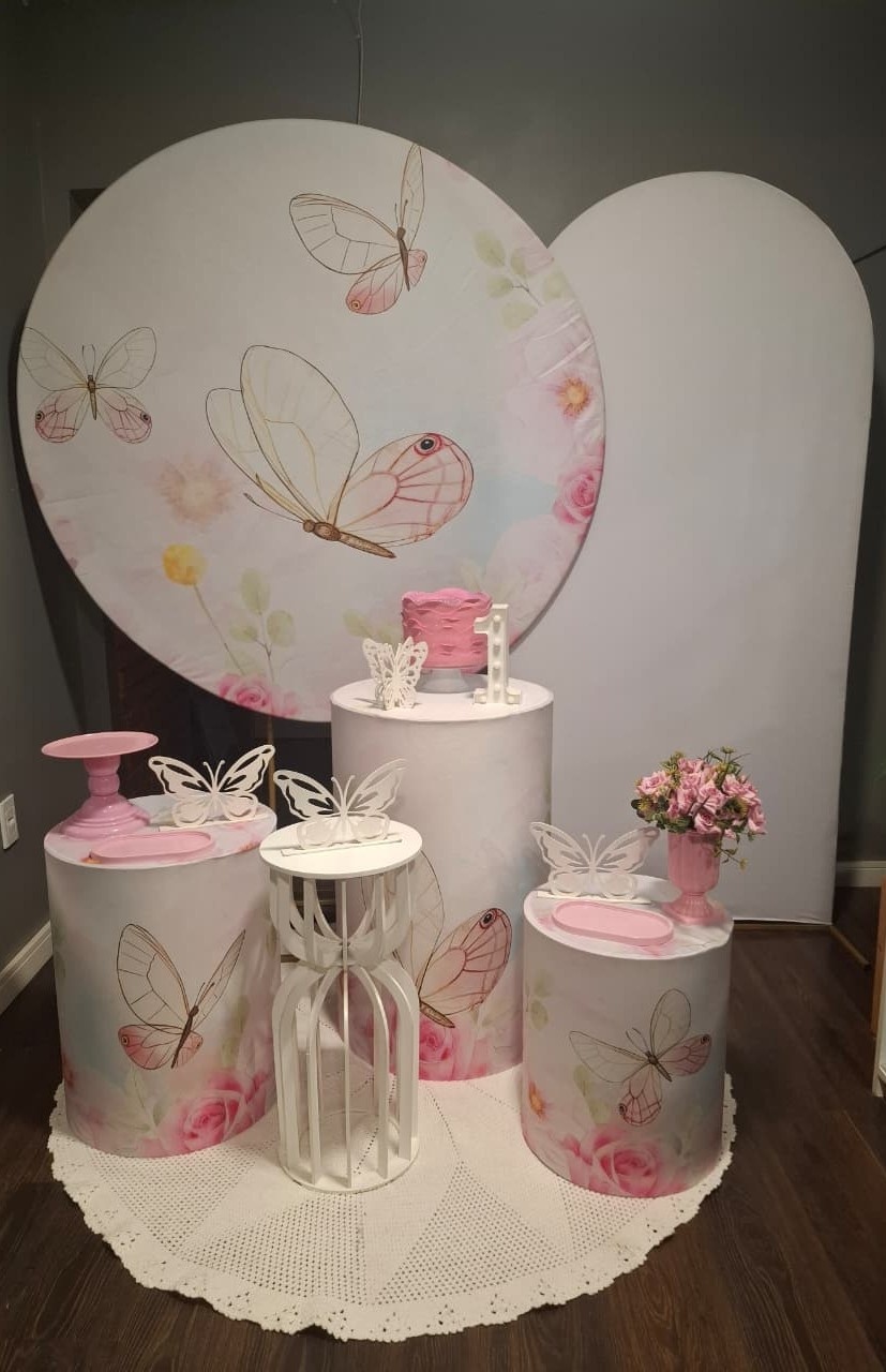 Borboletas Rosa E Branca Premium 1 - Mundo da imaginação