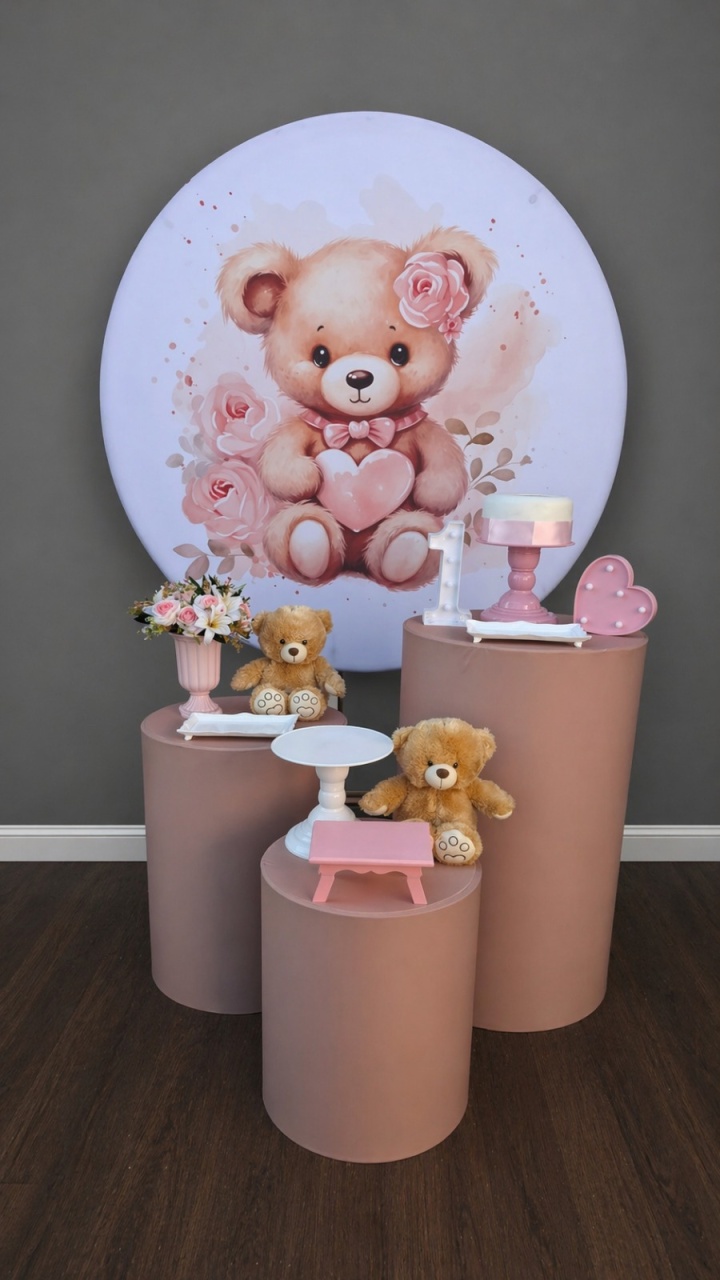 Ursa Rosa E Nude Com Ursos Marrom - Mundo da imaginação