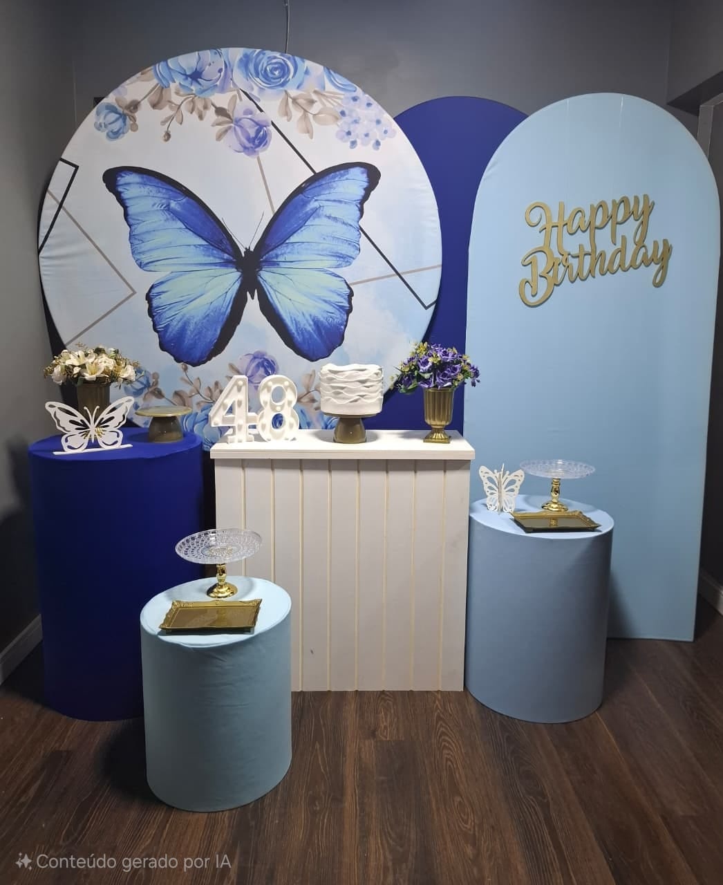 Borboleta Azul Premium 1 - Mundo da imaginação