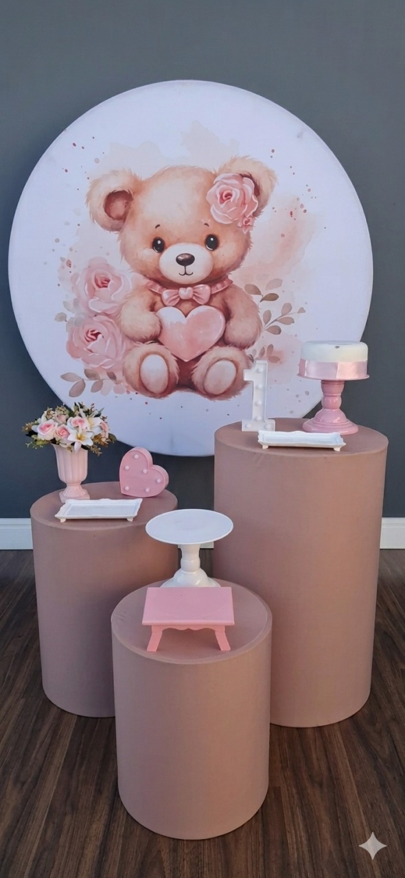 Urso Rosa E Nude 1 - Mundo da imaginação