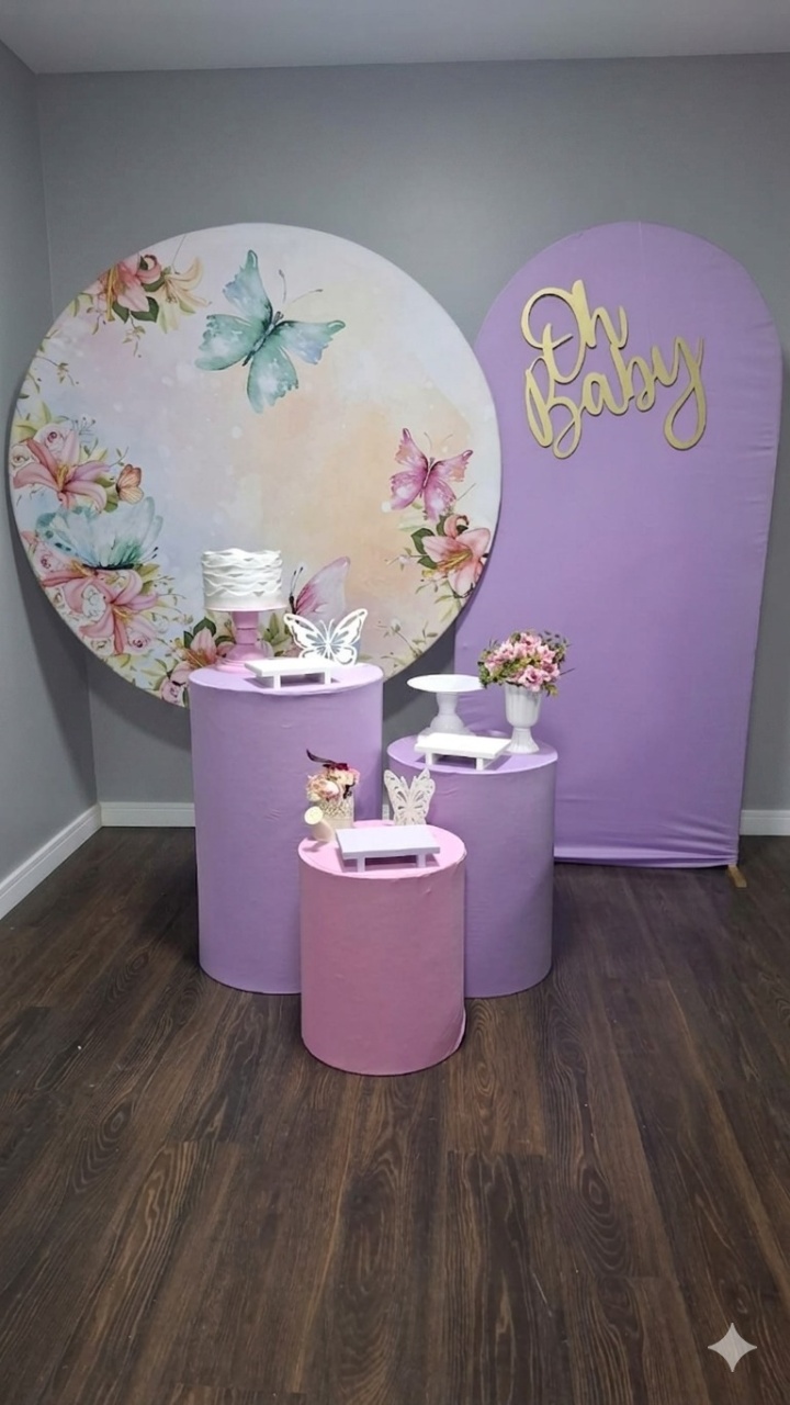 Chá de Bebê Borboleta Lilás E Branca 1 - Mundo da imaginação