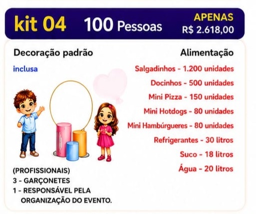 Benliz Festas Afetivas Buffet (Kit 4) - BenLiz Loc e monte