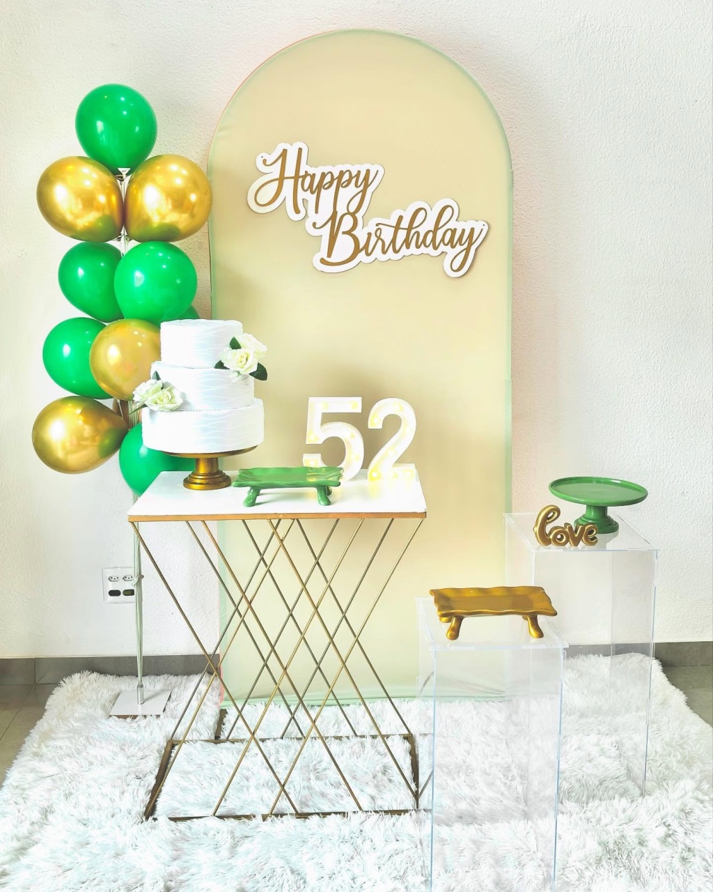 Aniversário Adulto - Verde E Dourado - Afestapegueemonte
