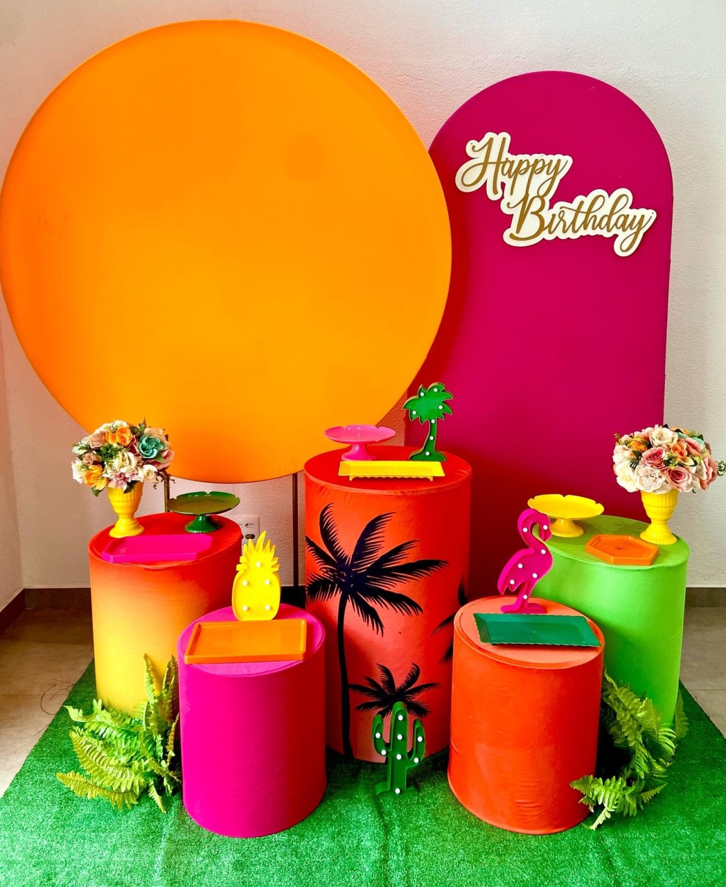 Aniversário Adulto - Pink E Laranja - Tardezinha - Afestapegueemonte