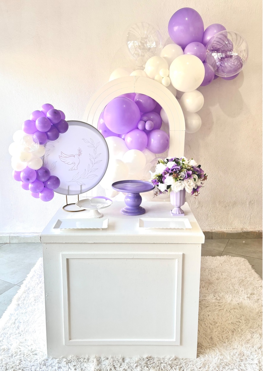 Batizado Lilas E Branco - Afestapegueemonte