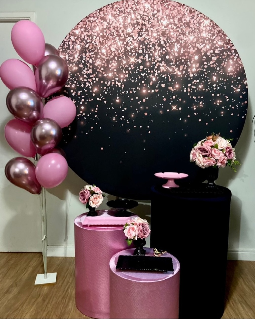 Glitter Rose E Preto - Afestapegueemonte