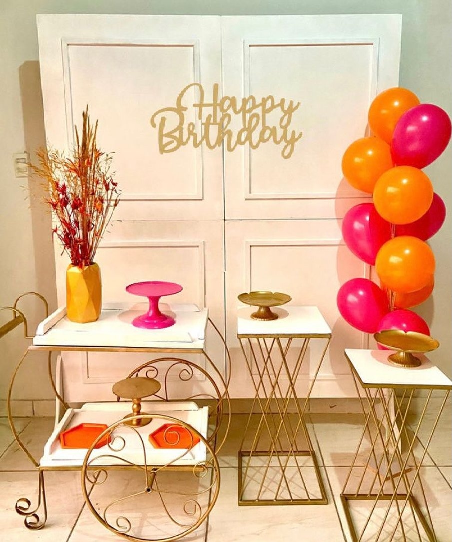 Aniversário Adulto - Pink E Laranja - Afestapegueemonte