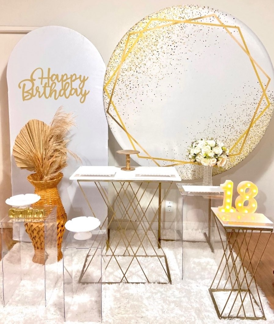 Aniversário Adulto - Branco E Dourado - Afestapegueemonte