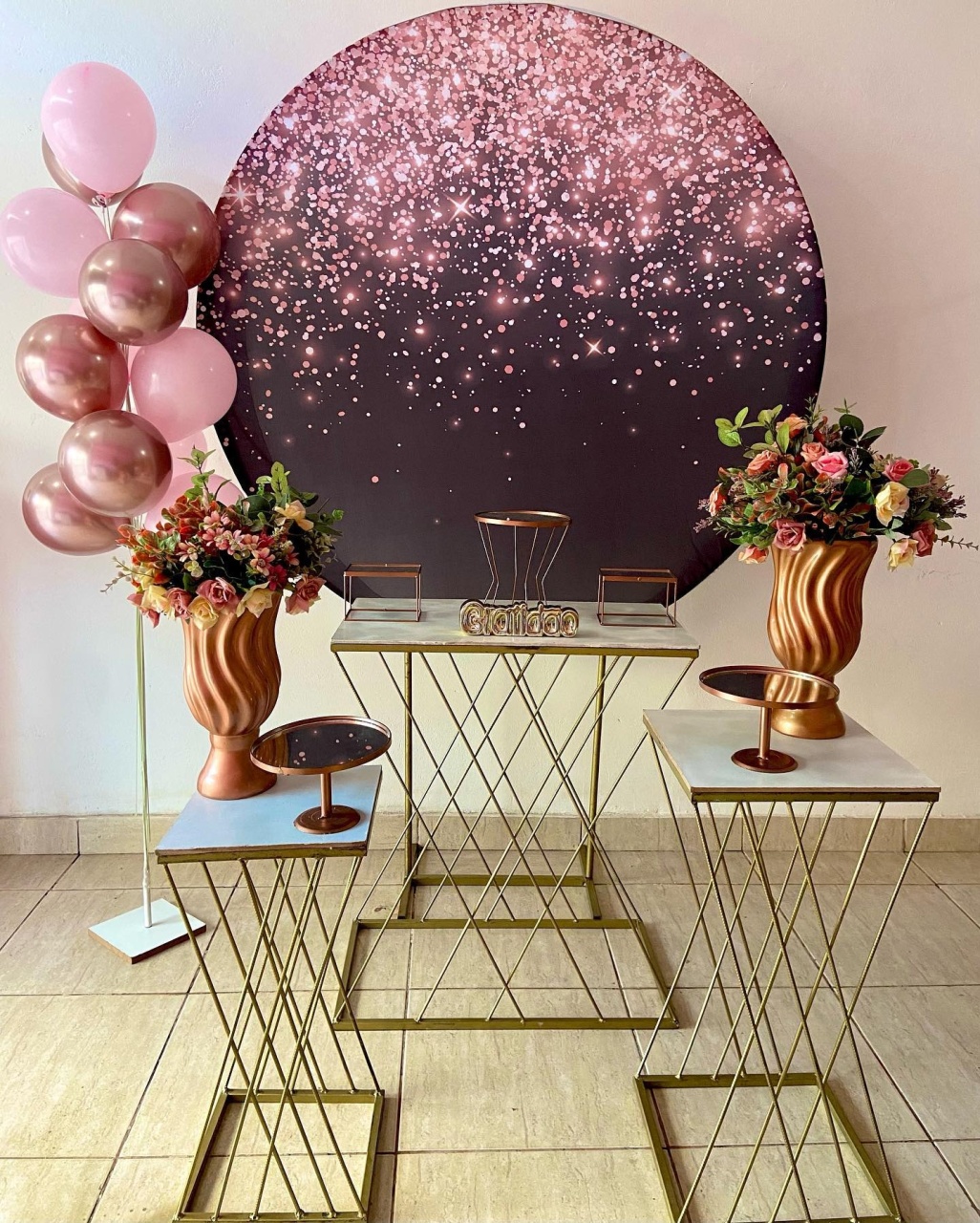 Glitter Rose E Preto  - Afestapegueemonte