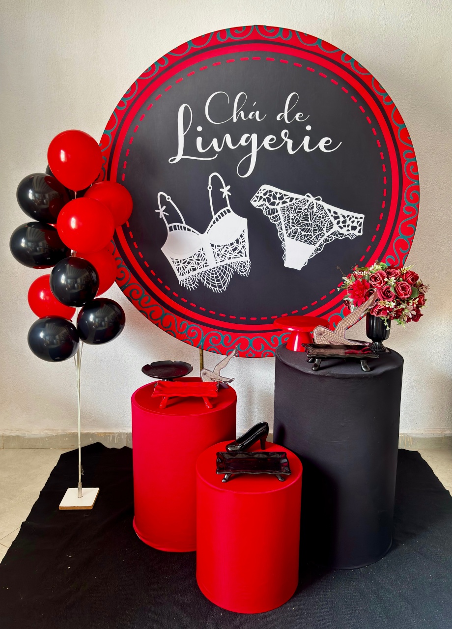Chá Lingerie Vermelho E Preto - Afestapegueemonte