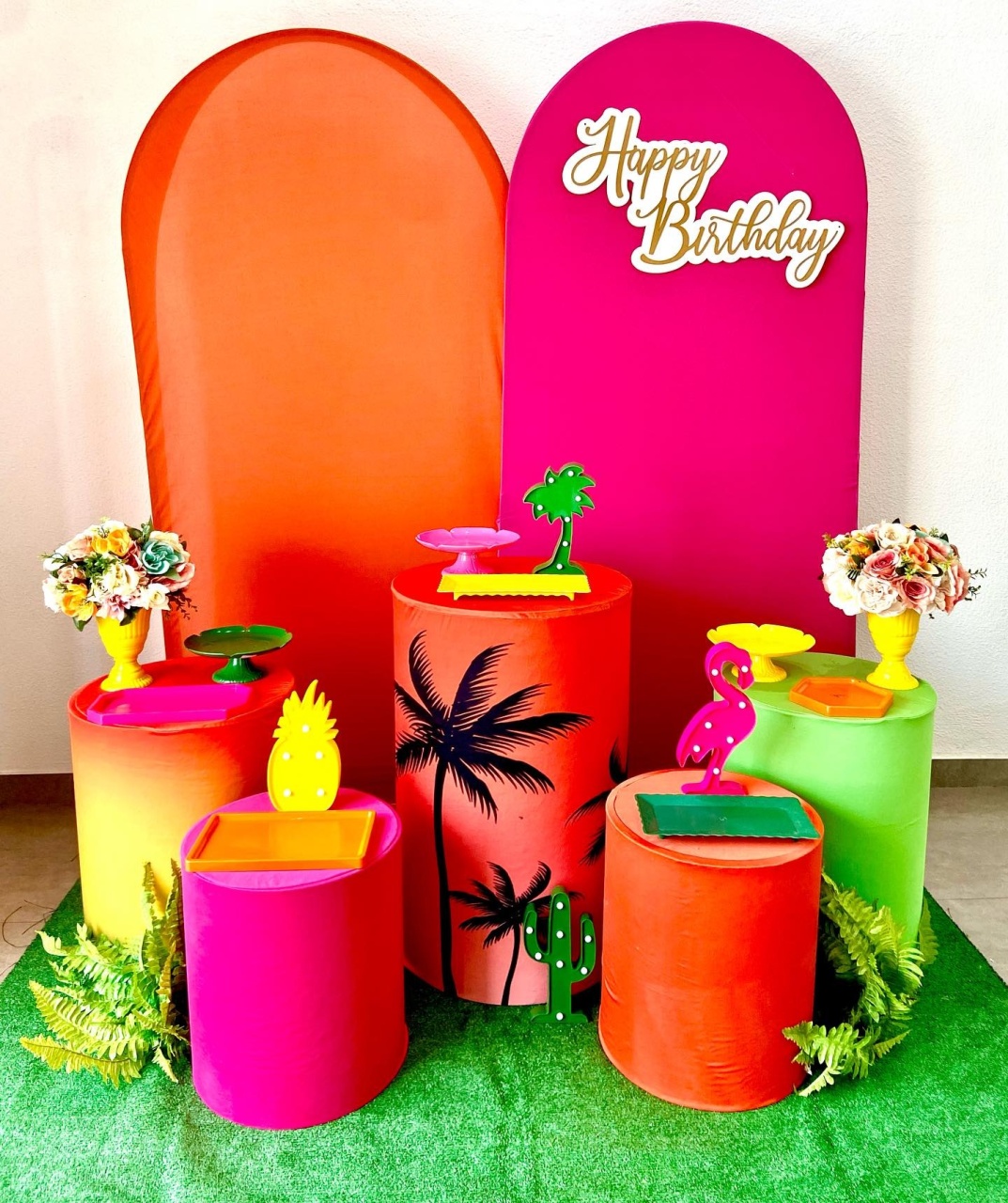 Aniversário Adulto - Pink E Laranja - Tardezinha - Afestapegueemonte